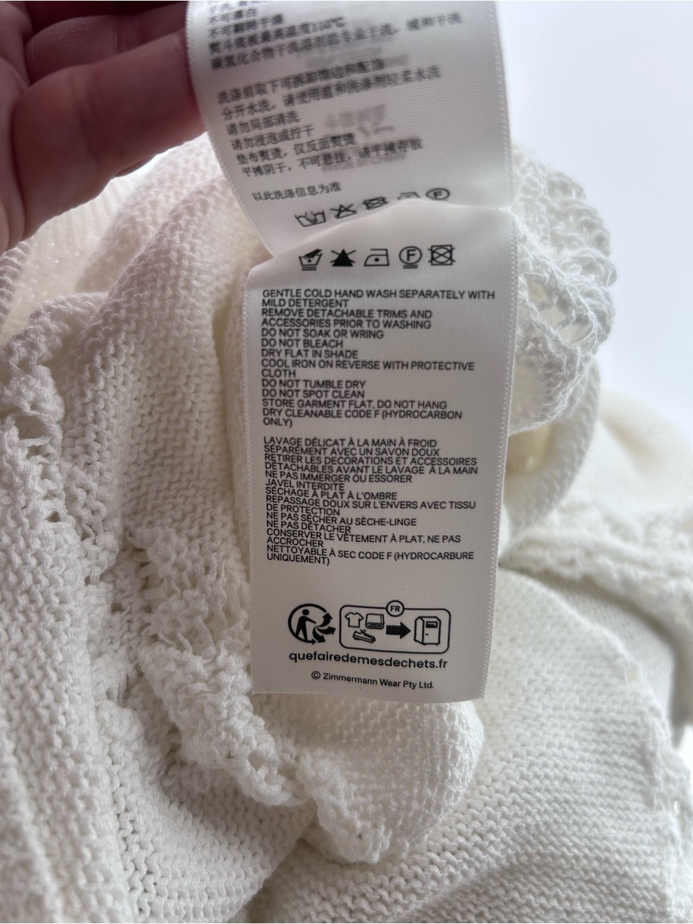 Zimmermann Wylie Open Stitch Cotton Knit Dress White women size AU 1 US 6 NWT - Picture 9 of 10